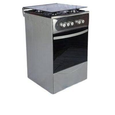 MAXI Standing Gas Cooker, 4 Gas Burners, Silver Colour, Glass, Ignition, MAXI 5050 4B IGL Inox